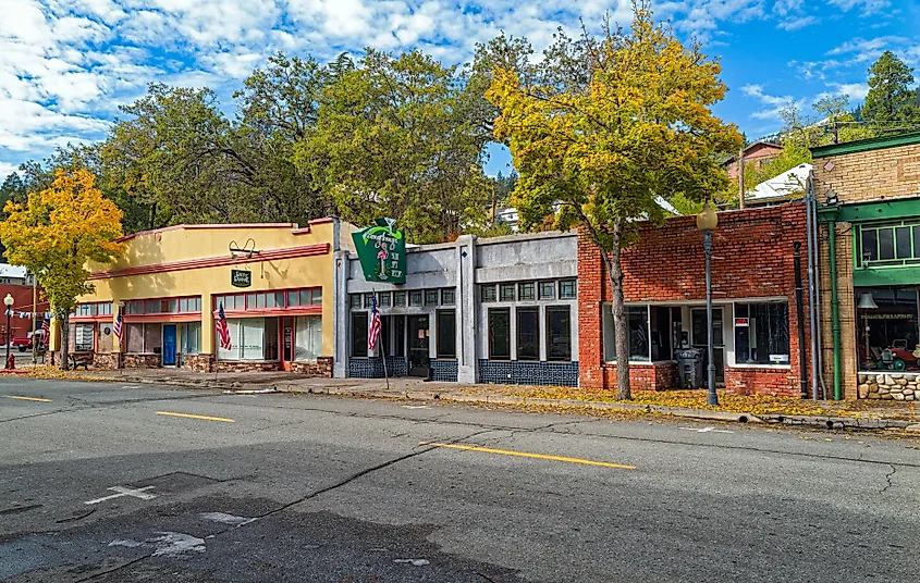 Buildings in the historic district of Dunsmuir, California