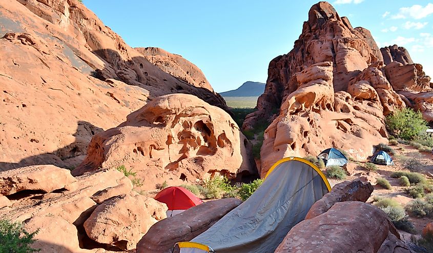 Camping in Valley of Fire State Park, Nevada