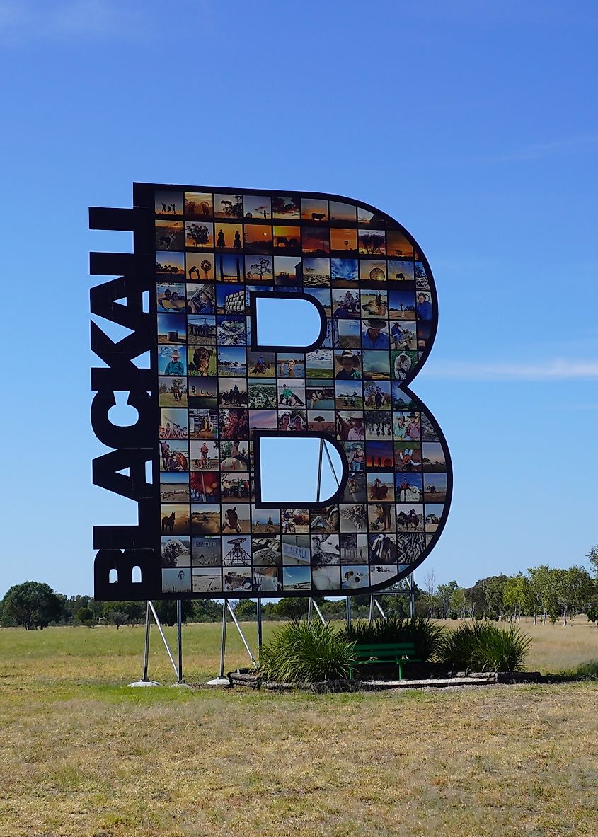 Gigantic Colorful Welcome Sign to the Outback Town of Blackall