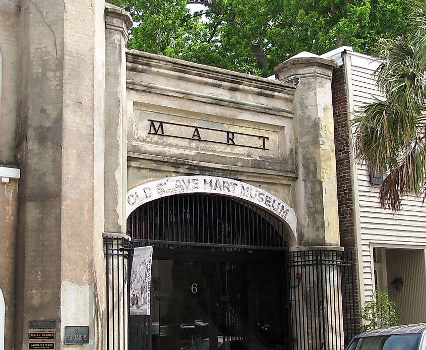 Facade of the Old Slave Mart Museum in Charleston, South Carolina