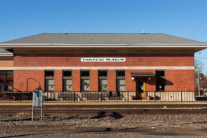Exterior of the Union Depot Railroad Museum in Mendota, Illinois. Editorial credit: Eddie J. Rodriquez / Shutterstock.com