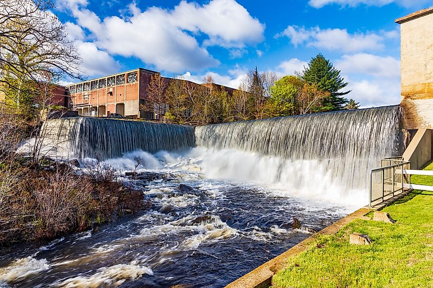 Snows Mill Pond Dam near Fitchburg, Massachusetts.