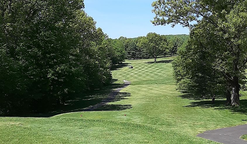 Rolling Hills of a beautiful Massachusetts golf course, in early spring