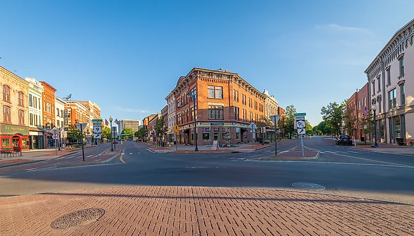 Downtown Glens Falls, New York viewed from Centennial Circle