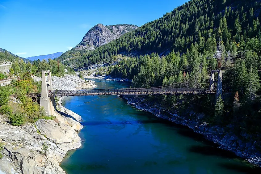 The Brilliant Suspension Bridge over Kootenay River