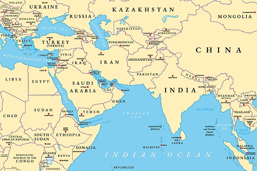 Map showing the Caspian Sea and its surrounding countries.