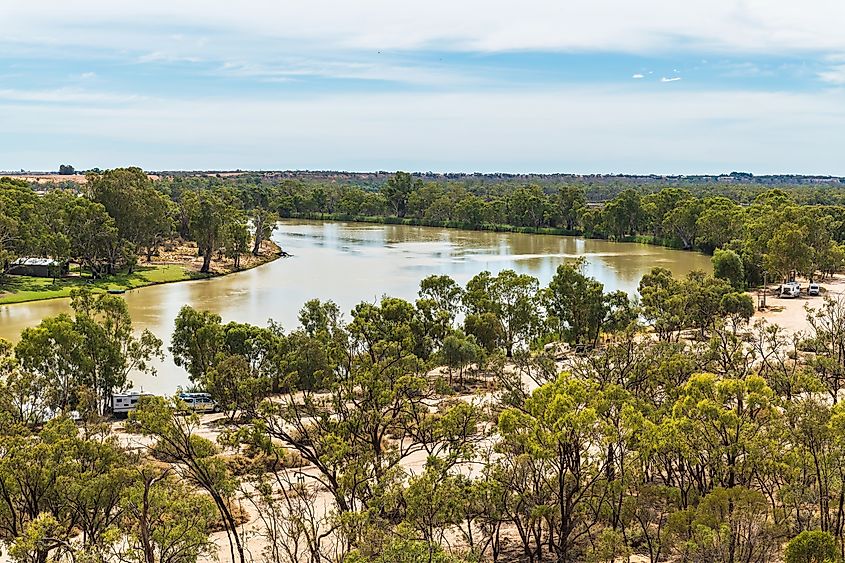 Murray River Holder Bend Lookout in Waikerie, South Australia.