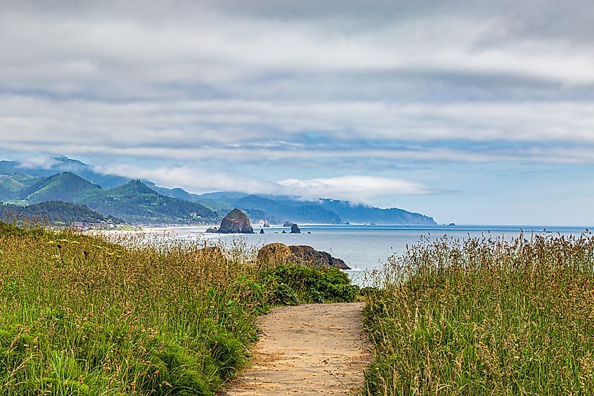 The gorgeous Cannon Beach in Oregon.