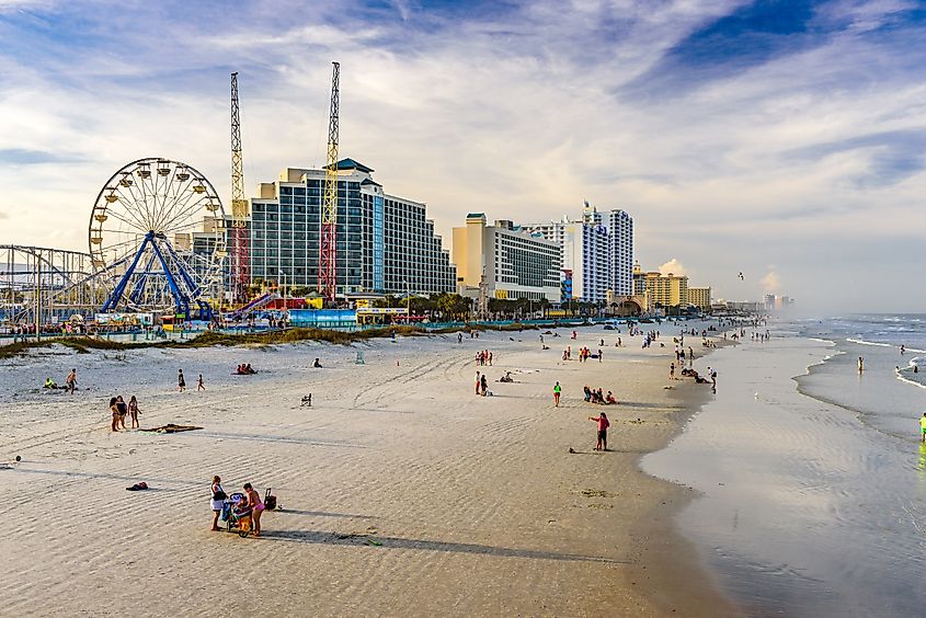 Beachgoers on Daytona Beach.