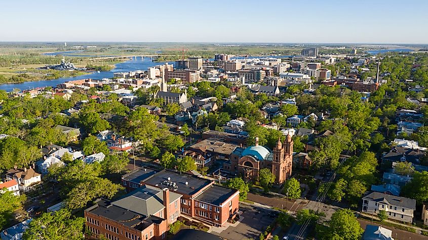 Aerial view of Wilmington, North Carolina