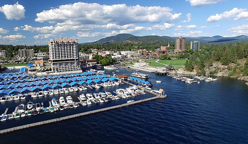 City view from lake looking at resort - Coeur d'Alene, Idaho