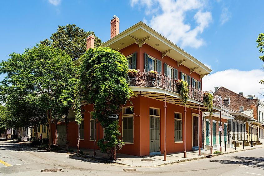 Beautiful architecture of the French Quarter in New Orleans, Louisiana