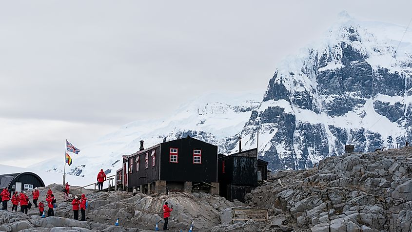 Port Lockroy British Antarctic Base located near the Antarctic Peninsula.