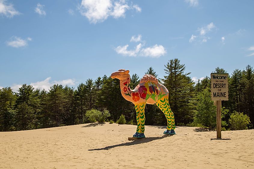 Entrance to the Desert of Maine in Freeport, Maine.