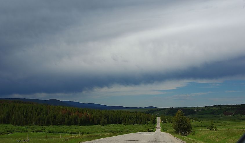 Secluded Pioneer Mountains Byway south of Wise River, Montana