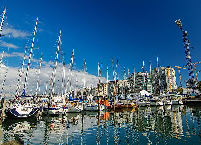 A busy Port of Aarhus. 