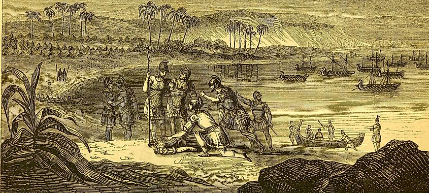 Death of Pompey Magnus; 18th-century engraving