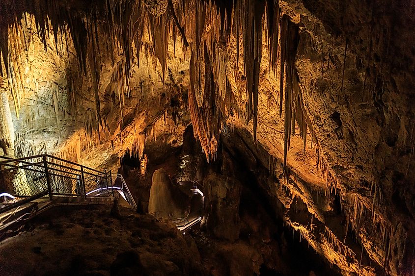 Inside the Hastings Caves near Southport, Tasmania.
