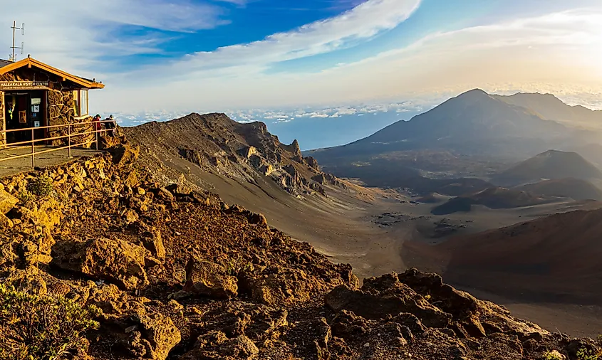 Haleakala Visitor Center on The Rim of Haleakala Crater, Haleakala National Park, Maui, Hawaii, USA