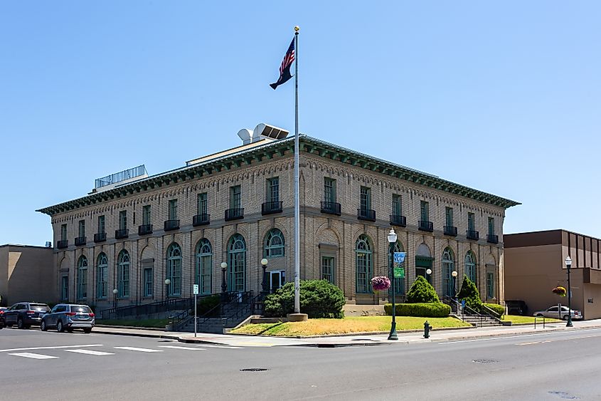 The United States Post Office and Courthouse building in downtown Walla Walla, Washington.