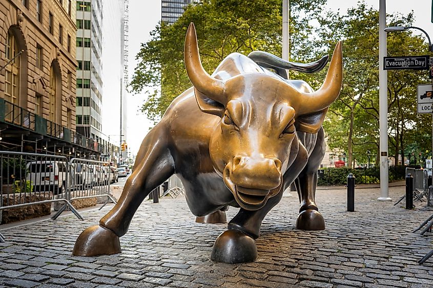 Charging Bull sculpture in New York City.