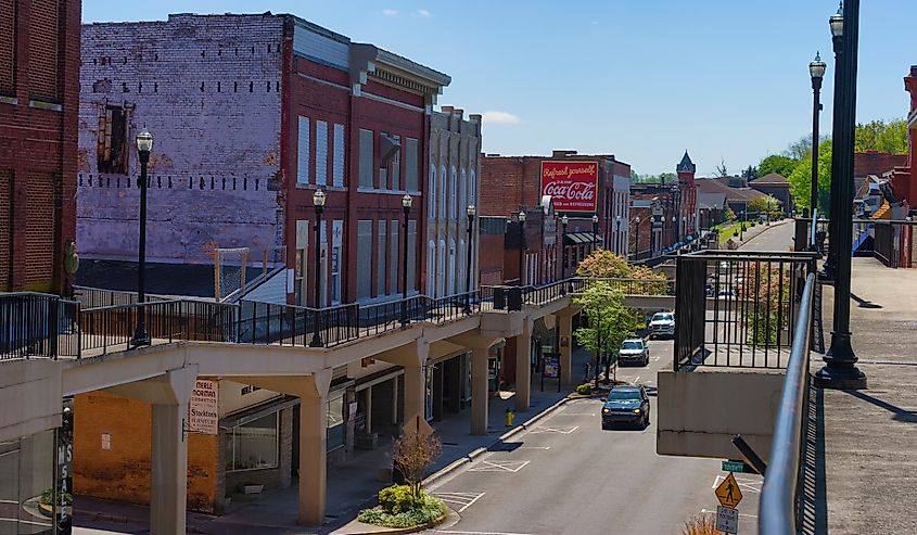 Overlooking the historic district of Morristown, Tennessee