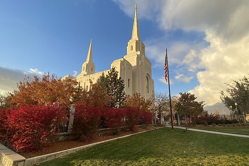 Brigham City Utah LDS Temple in the fall