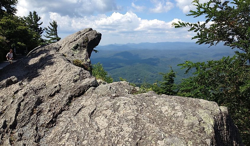 View of Blowing Rock overlook in Blowing Rock, North Carolina.