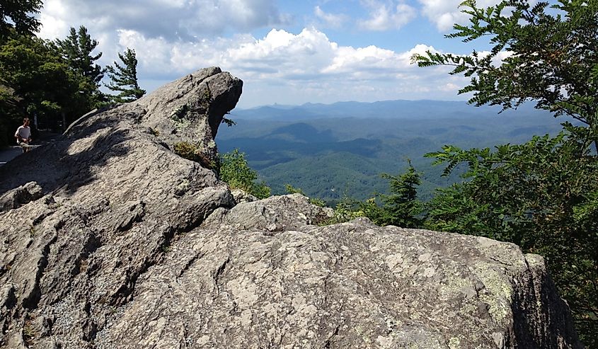 View of Blowing Rock overlook in Blowing Rock, North Carolina