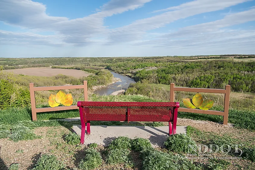 Tetrault State Forest Lookout Point over the Pembina Gorge and Pembina River just west of Walhalla off the Rendezvous Region Scenic Backway.
