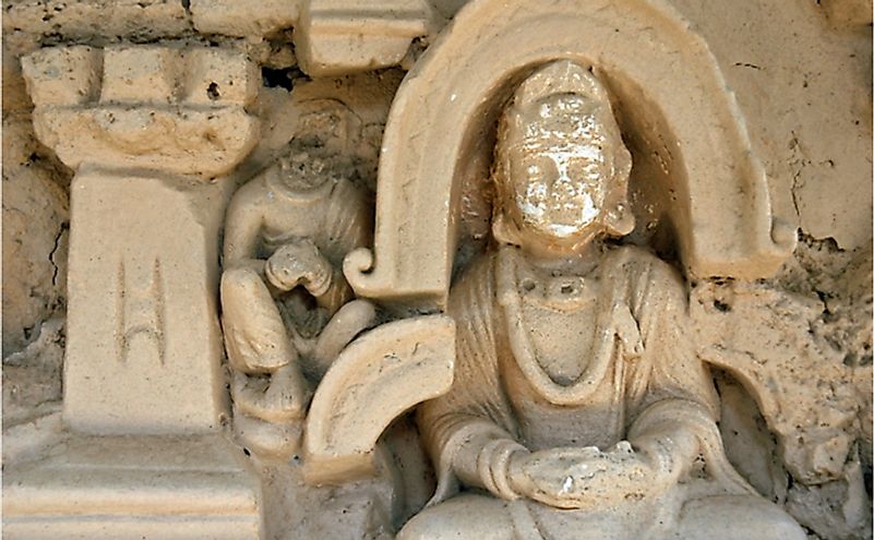 Buddhist carvings at the Jaulian Monastery at Taxila, Pakistan