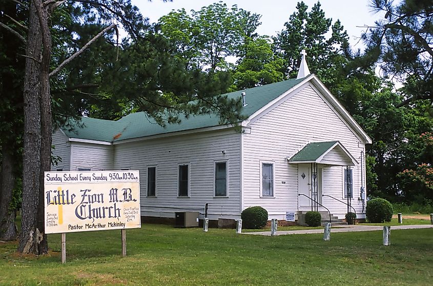 Little Zion M.B. Church near Greenwood, Mississippi.