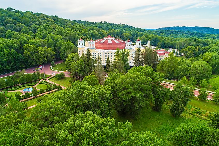 Aerial view of the Historic West Baden Springs Hotel French Lick Indiana