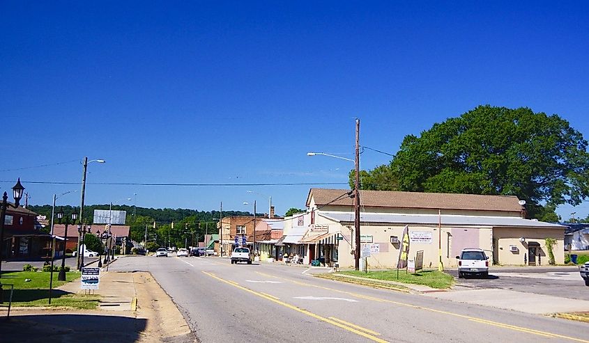 Main Street (U.S. Route 231) in Blountsville, Alabama, United States.