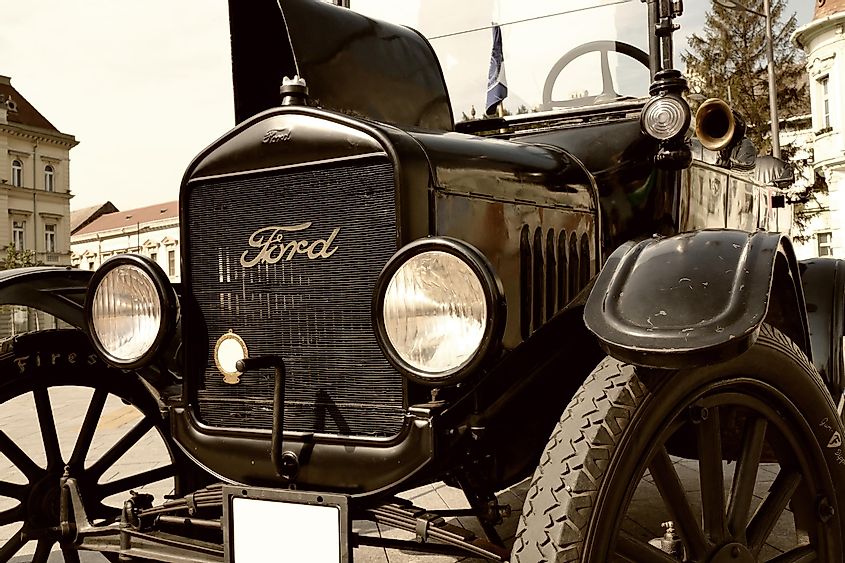 Ford Model T from 1921 on exhibition of old cars