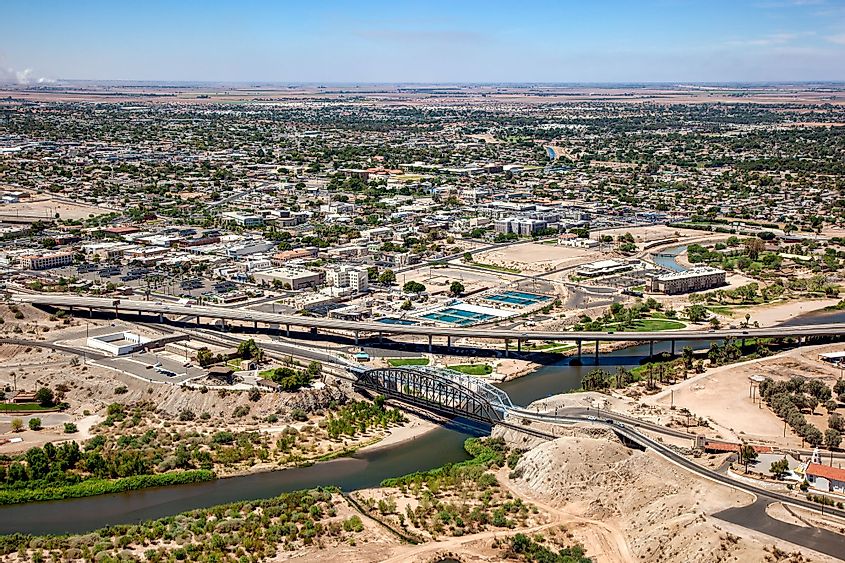 Aerial view of downtown Yuma, Arizona