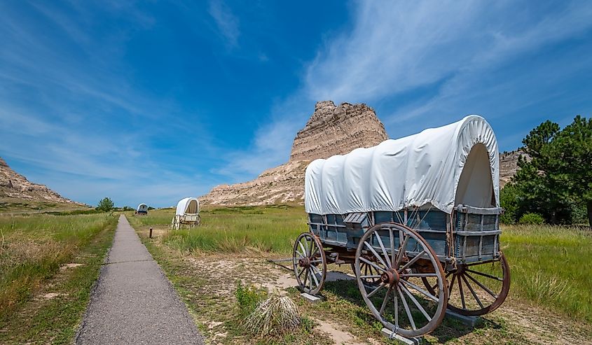 Scotts Bluff National Monument located west of the City of Gering in western Nebraska, United States.