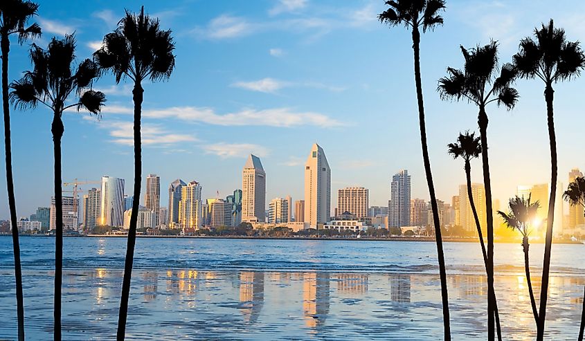 Downtown San Diego skyline in California