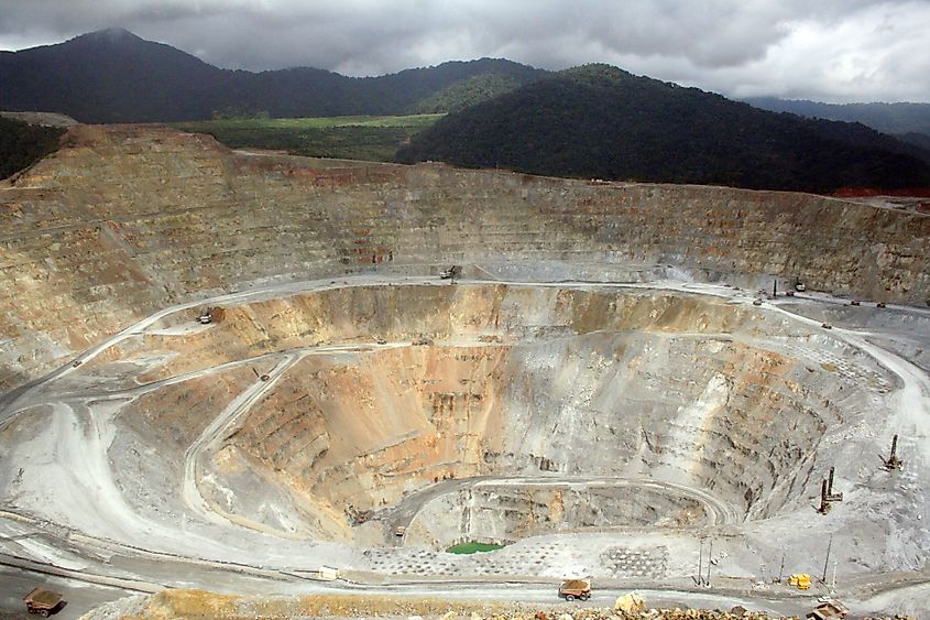 View of the Batu Hijau mine from the viewing platform.