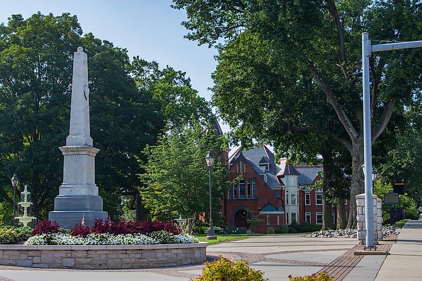 Millersville University’s Civil War Memorial in front of Biemesderfer Auditorium