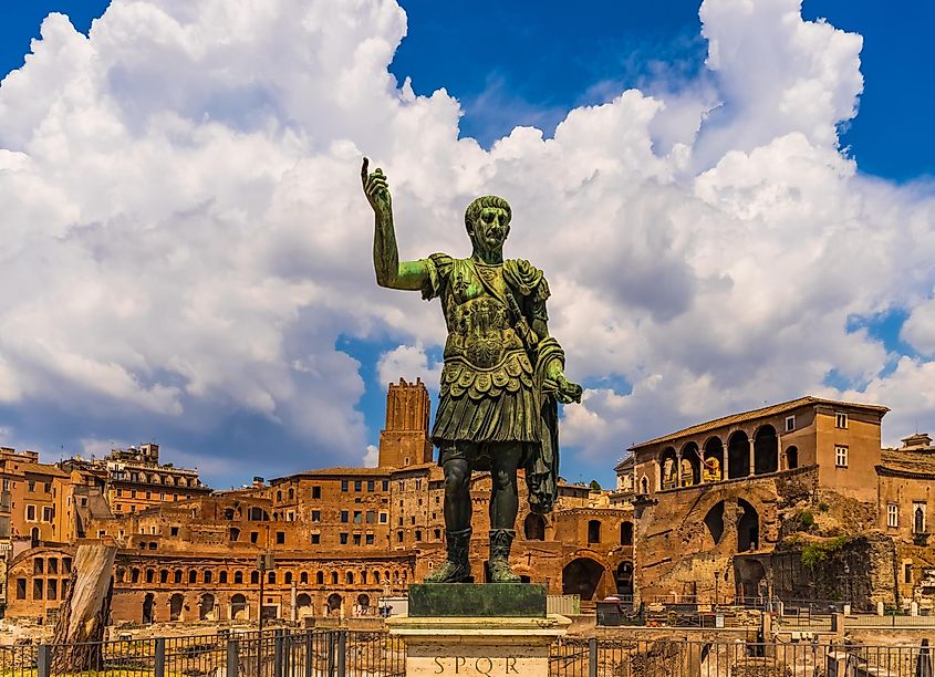 Statue of Caesar Augustus in Rome, Italy.
