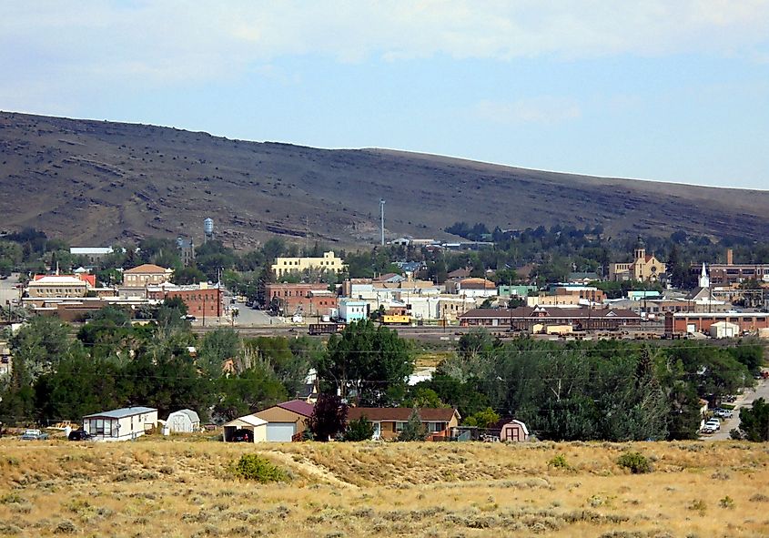 Downtown Rawlins, looking north from I-80.