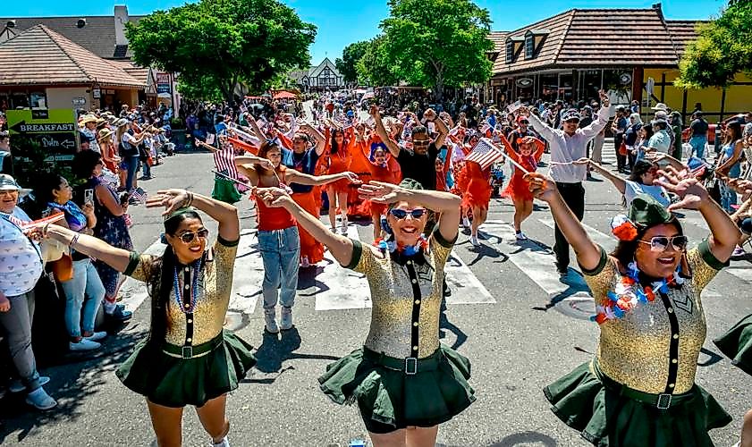 Solvang Independence Day festivities with the Rotary Club’s parade down Mission Drive