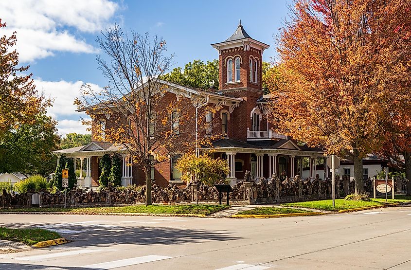 Decorah, Iowa, USA - Porter House Museum, an ornate building on W Broadway.