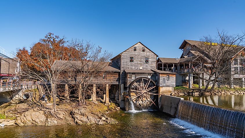 Old working mill in Pigeon Forge, Tennessee