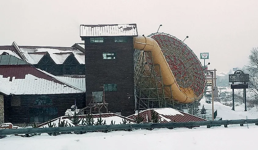 Cool Water Slide at Great Wolf Lodge in the winter.