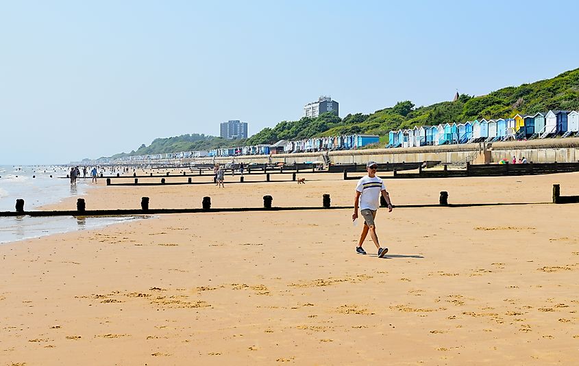 The beachside in Frinton on Sea, Essex, United Kingdom