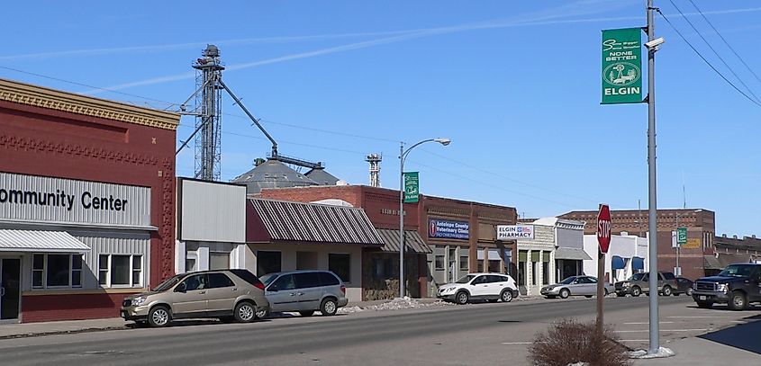View of downtown Elgin in Nebraska.