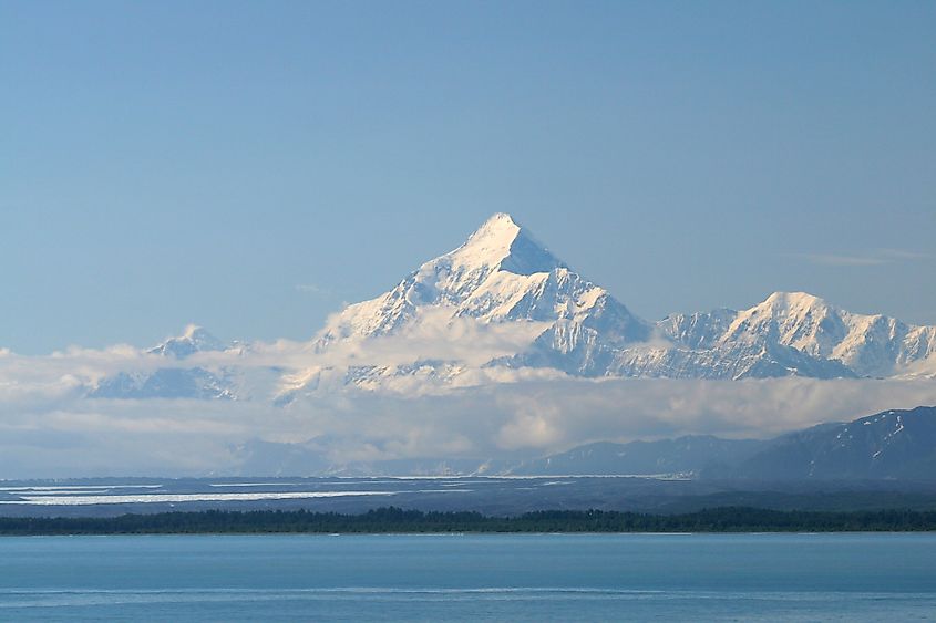 Mount Saint Elias seen from the entrance to Yakutat Bay, Alaska