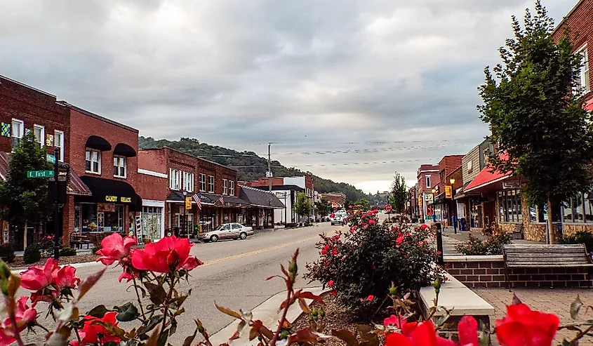 Downtown West Jefferson, North Carolina.